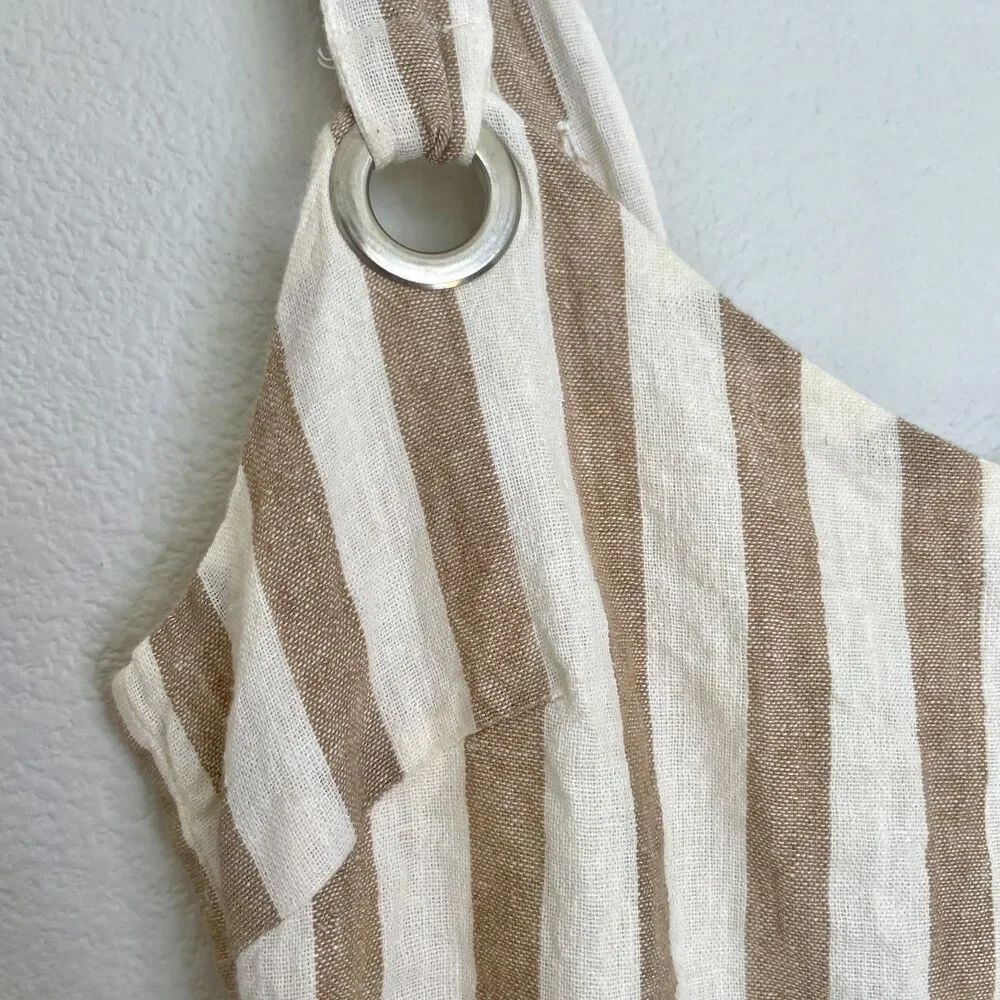 Romeo & Juliet Couture Striped Linen Jumpsuit M